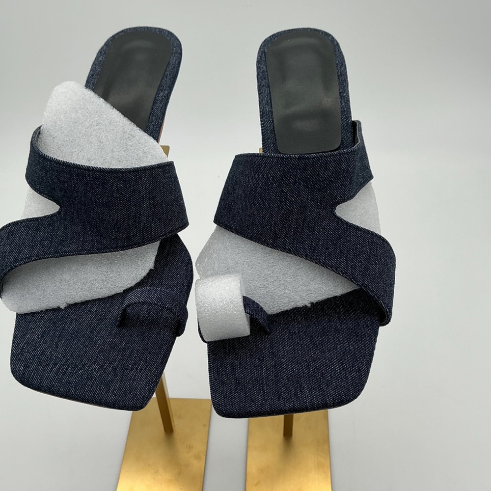 New Denim Indigo Blue Thong sandals Size EUR 42
